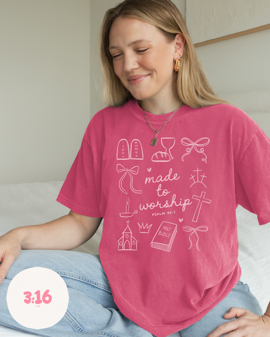 Made to Worship – Psalm 95:1 Graphic Faith Tee