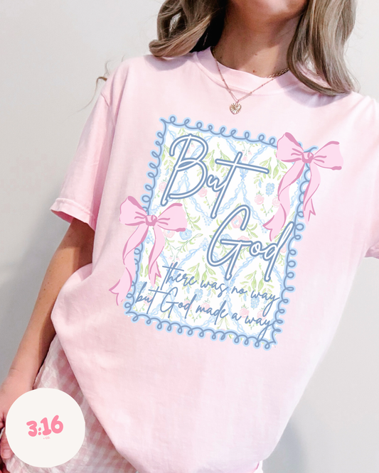 But God – Made a Way Floral Testimony Tee