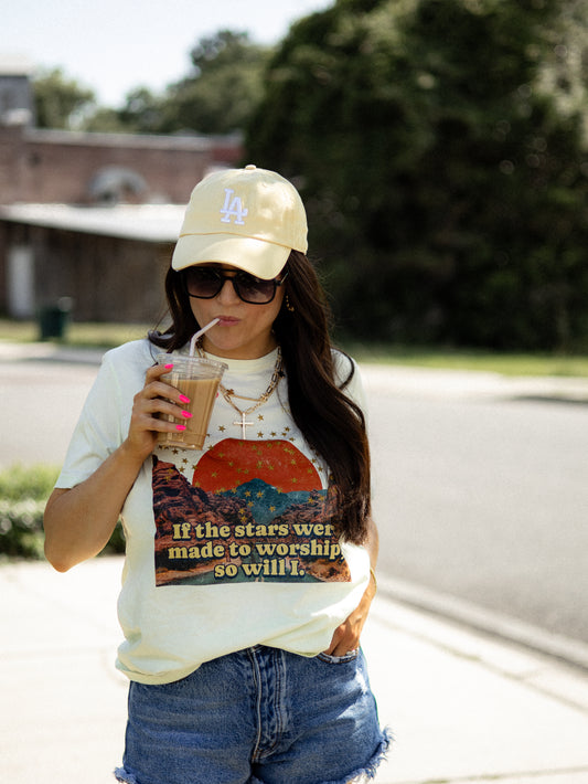 If the Stars Were Made to Worship Tee – Psalm 148:3 Trendy Christian Graphic Shirt