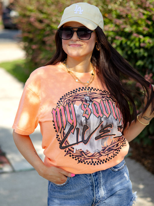 My Savior Lives Tee – Bold Streetwear Christian Graphic Shirt